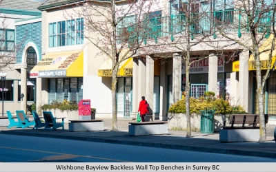 Wishbone Bayview Backless Wall Top Benches in Surrey BC